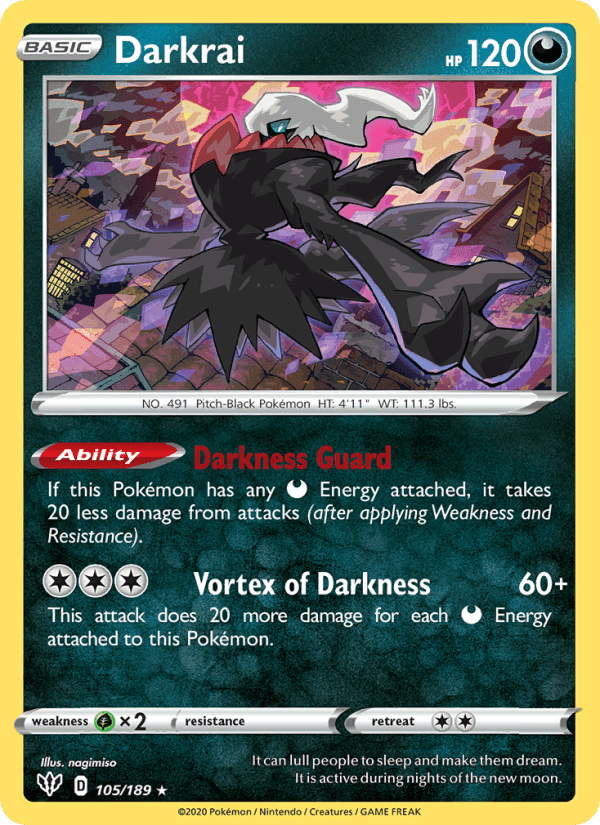 Darkrai, card 105 from Darkness Ablaze