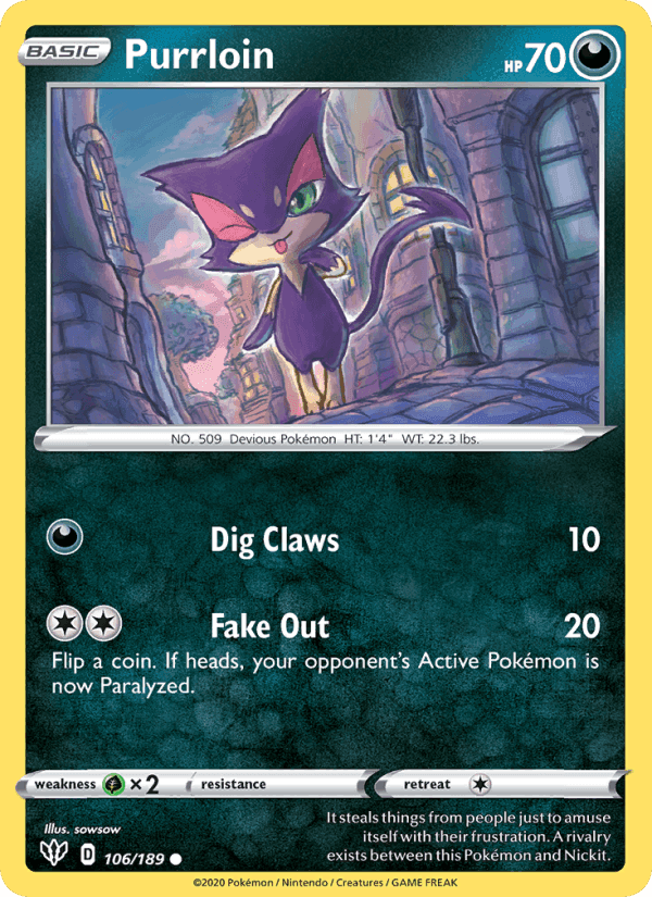 Purrloin, card 106 from Darkness Ablaze