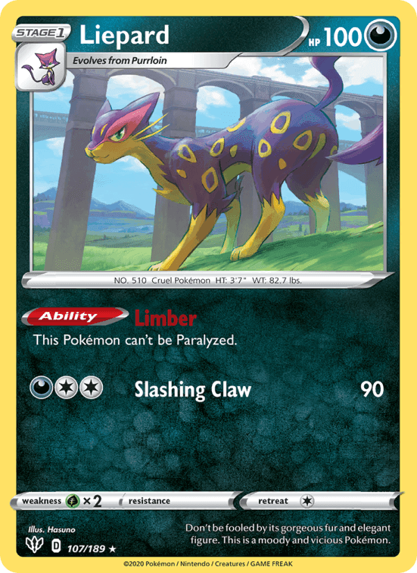 Liepard, card 107 from Darkness Ablaze