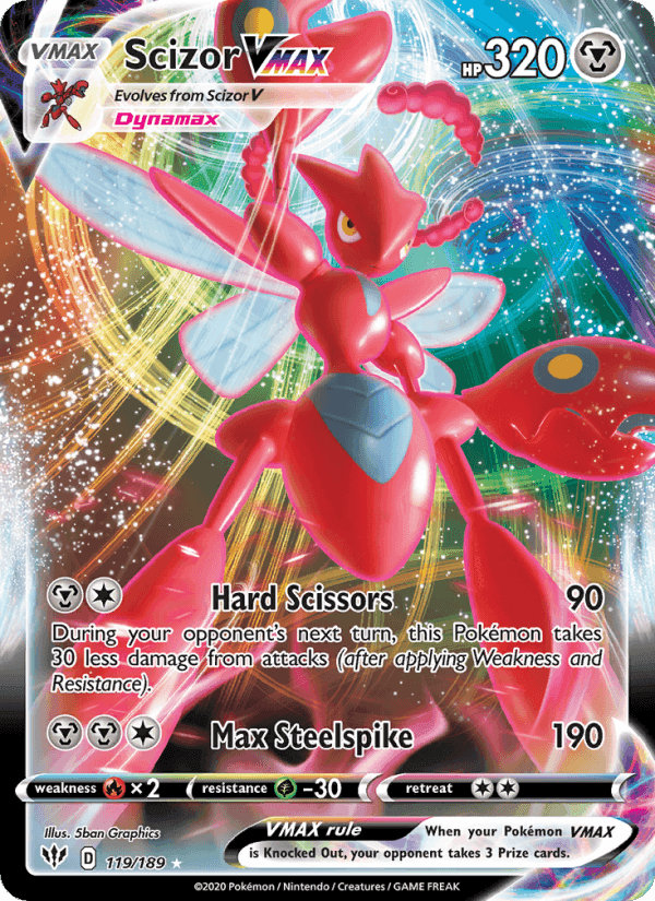 Scizor VMAX, card 119 from Darkness Ablaze