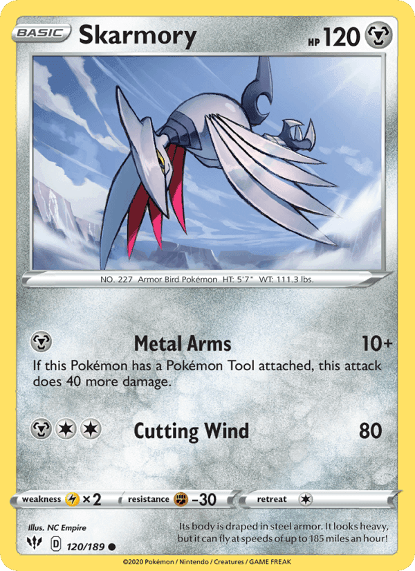 Skarmory, card 120 from Darkness Ablaze