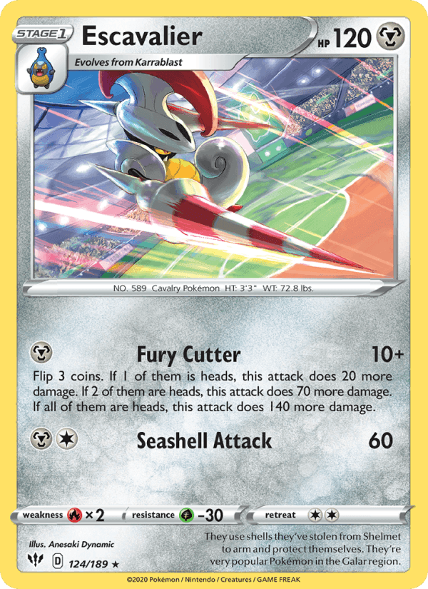 Escavalier, card 124 from Darkness Ablaze