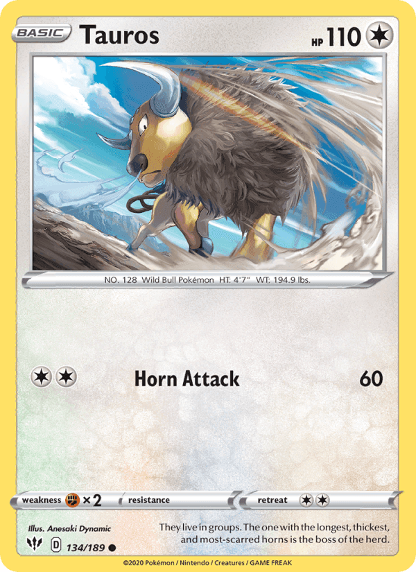 Tauros, card 134 from Darkness Ablaze