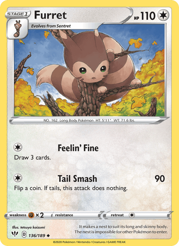 Furret, card 136 from Darkness Ablaze