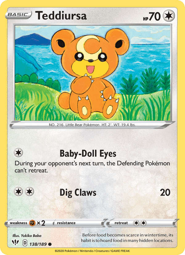 Teddiursa, card 138 from Darkness Ablaze