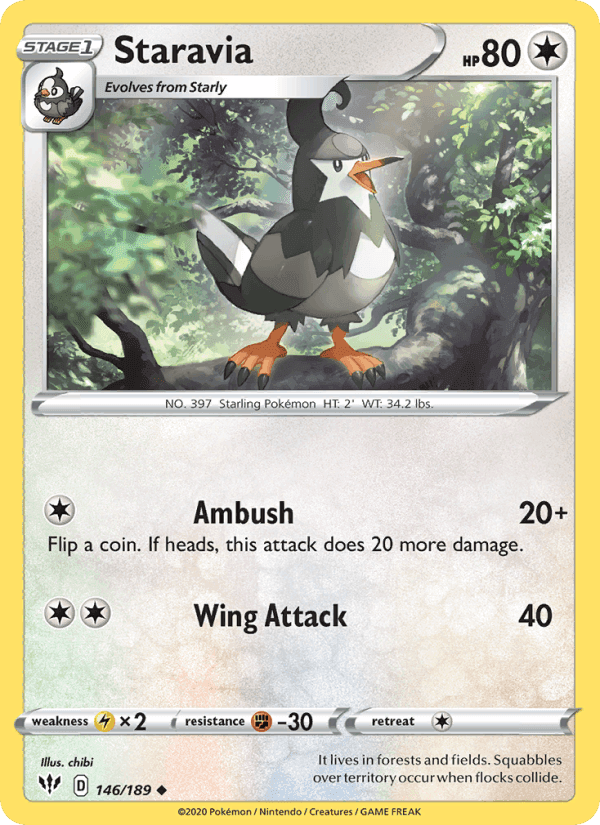 Staravia, card 146 from Darkness Ablaze