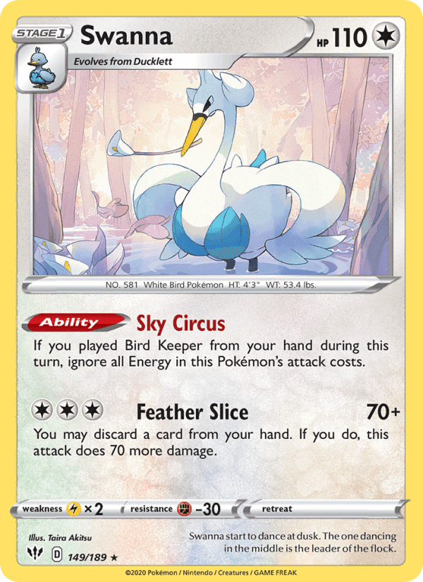 Swanna, card 149 from Darkness Ablaze
