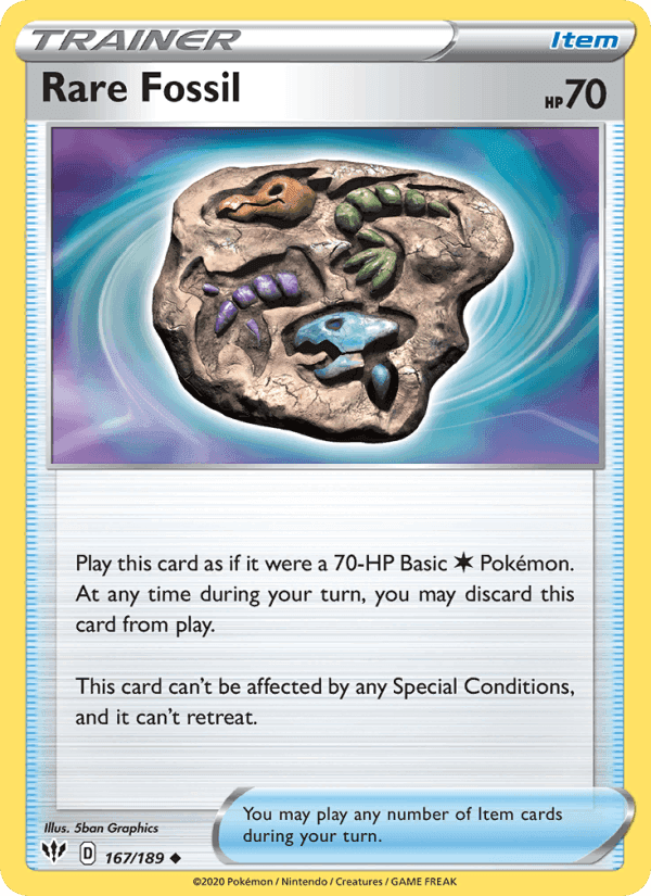 Rare Fossil, card 167 from Darkness Ablaze