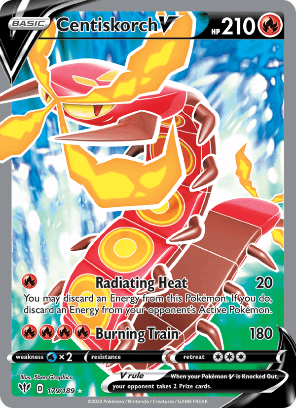 Centiskorch V, card 179 from Darkness Ablaze