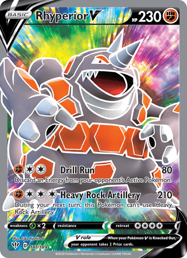 Rhyperior V, card 181 from Darkness Ablaze