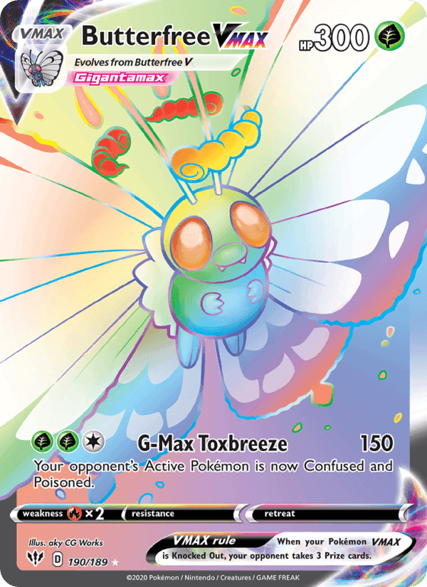 Butterfree VMAX, card 190 from Darkness Ablaze