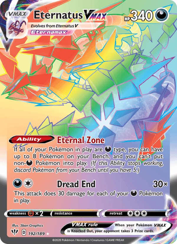 Eternatus VMAX, card 192 from Darkness Ablaze