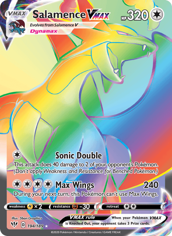 Salamence VMAX, card 194 from Darkness Ablaze