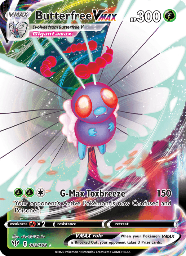 Butterfree VMAX, card 2 from Darkness Ablaze