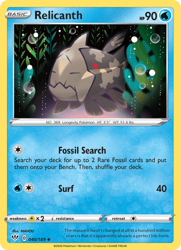 Relicanth, card 40 from Darkness Ablaze