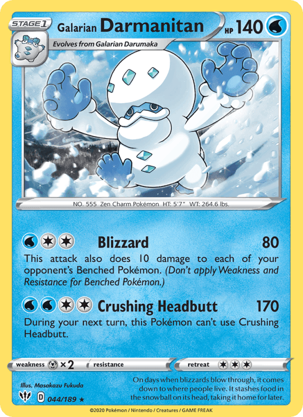 Galarian Darmanitan, card 44 from Darkness Ablaze