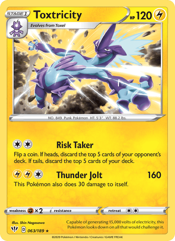 Toxtricity, card 63 from Darkness Ablaze