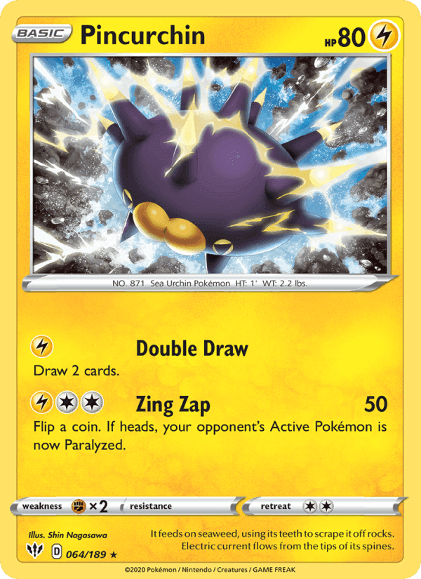 Pincurchin, card 64 from Darkness Ablaze