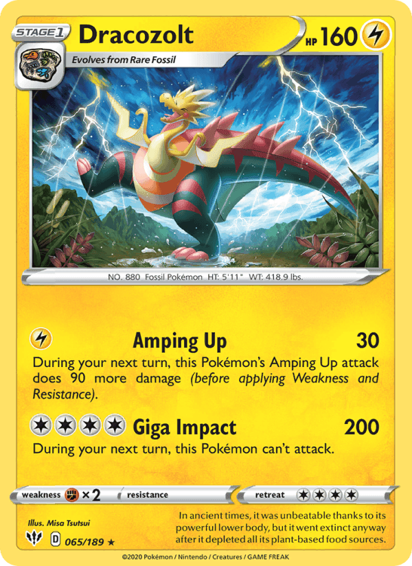 Dracozolt, card 65 from Darkness Ablaze