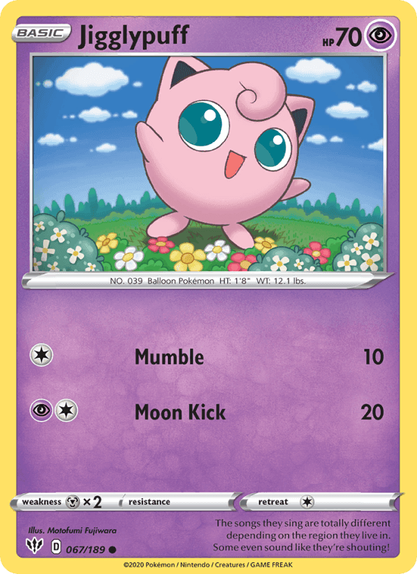 Jigglypuff, carta 67 di Darkness Ablaze