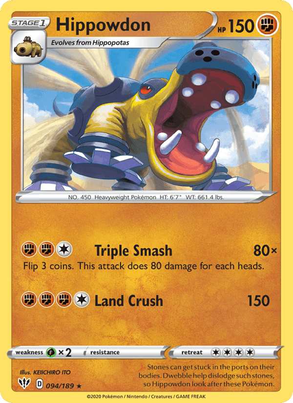 Hippowdon, card 94 from Darkness Ablaze