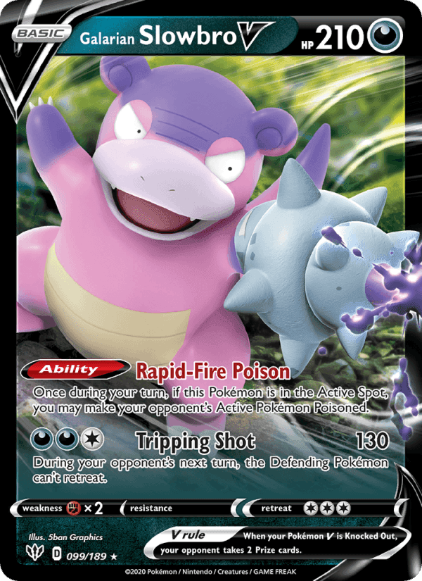 Galarian Slowbro V, card 99 from Darkness Ablaze