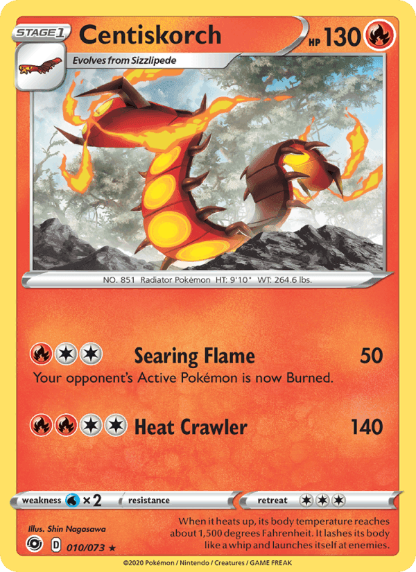 Centiskorch, card 10 from Champion's Path