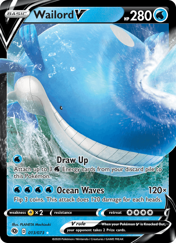 Wailord V, card 13 from Champion's Path