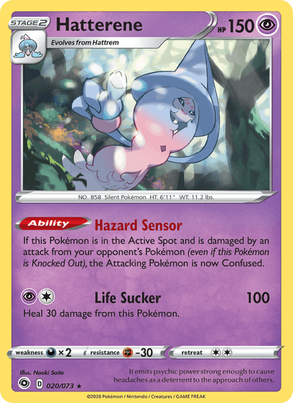 Hatterene, card 20 from Champion's Path