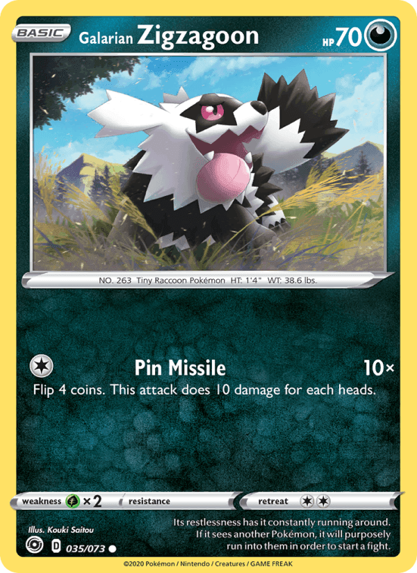 Galarian Zigzagoon, carta 35 di Champion's Path