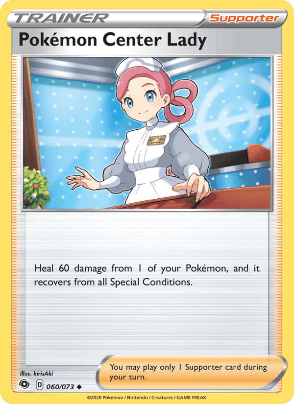 Pokémon Center Lady, card 60 from Champion's Path