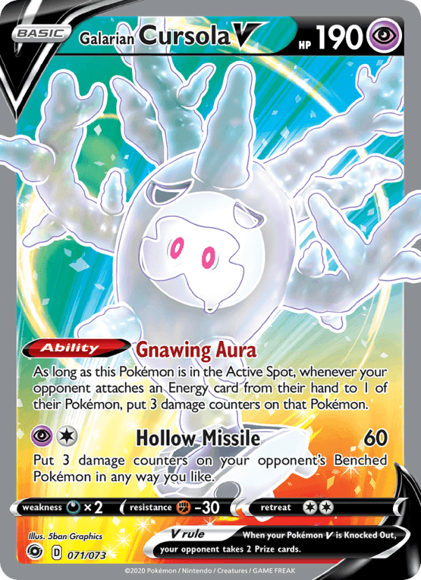 Galarian Cursola V, card 71 from Champion's Path
