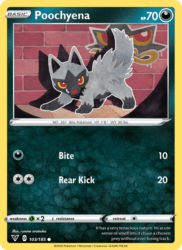 Poochyena, card 103 from Vivid Voltage