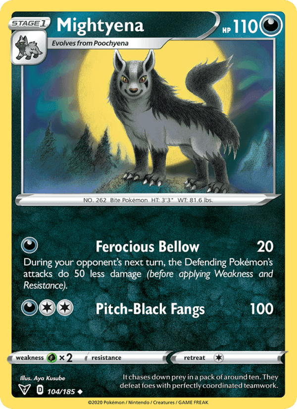 Mightyena, card 104 from Vivid Voltage
