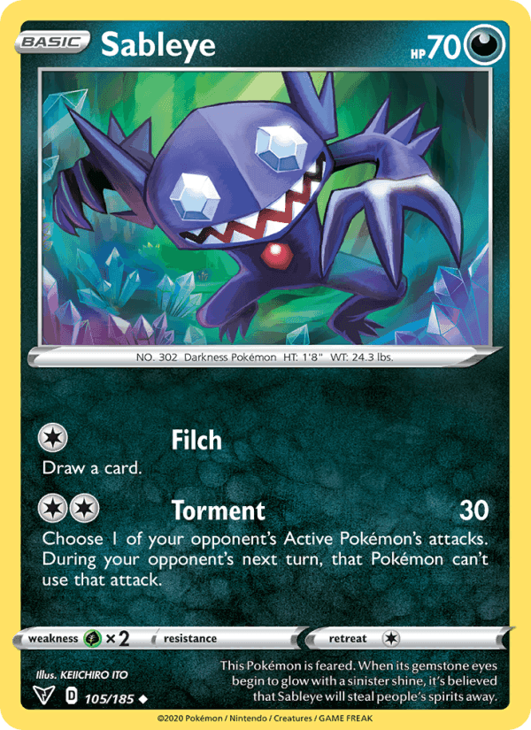 Sableye, card 105 from Vivid Voltage