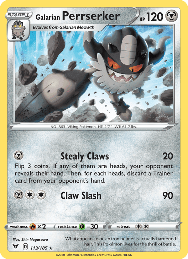 Galarian Perrserker, card 113 from Vivid Voltage