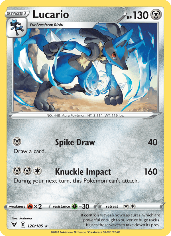 Lucario, card 120 from Vivid Voltage