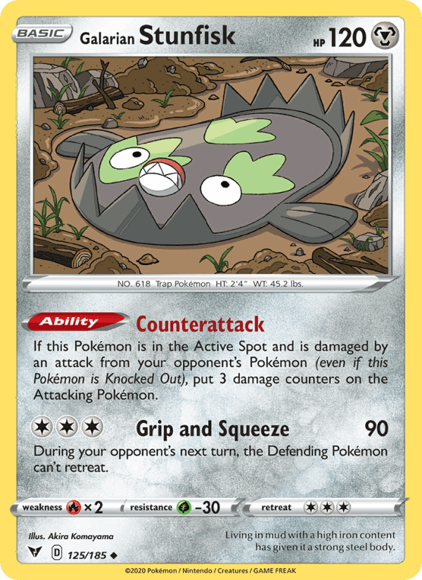 Galarian Stunfisk, card 125 from Vivid Voltage