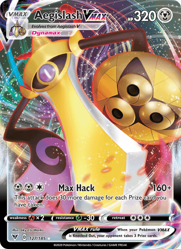 Aegislash VMAX, card 127 from Vivid Voltage