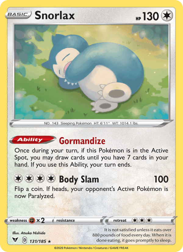 Snorlax, card 131 from Vivid Voltage