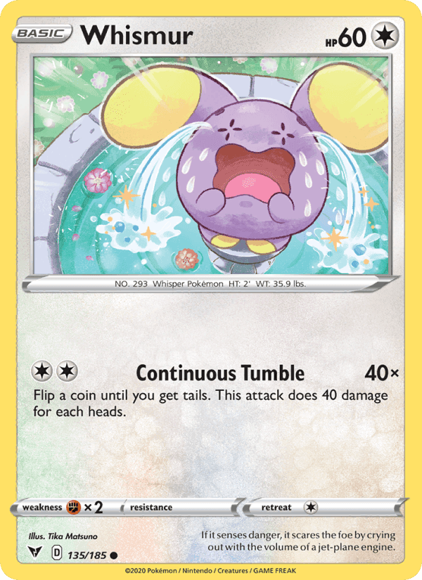 Whismur, card 135 from Vivid Voltage