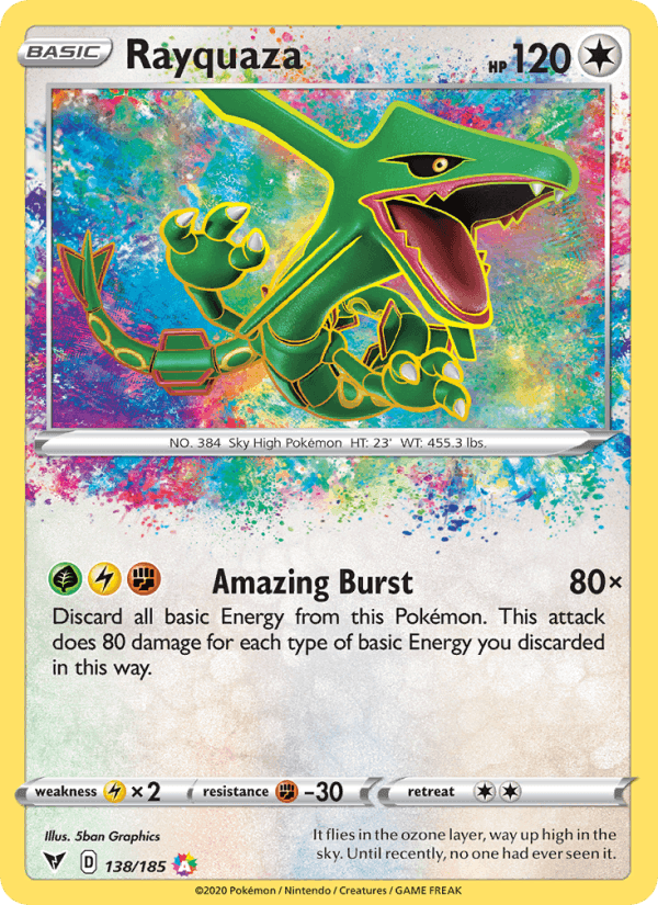Rayquaza, card 138 from Vivid Voltage