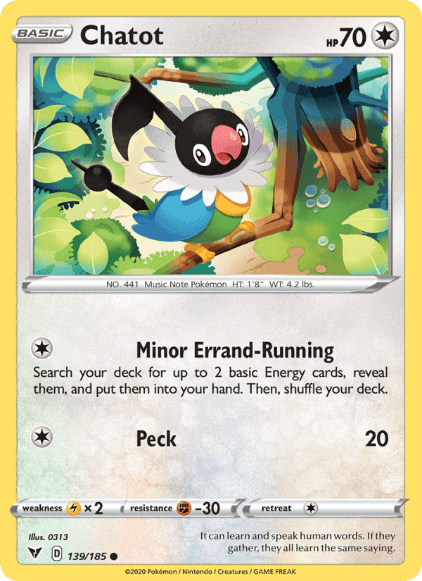 Chatot, card 139 from Vivid Voltage
