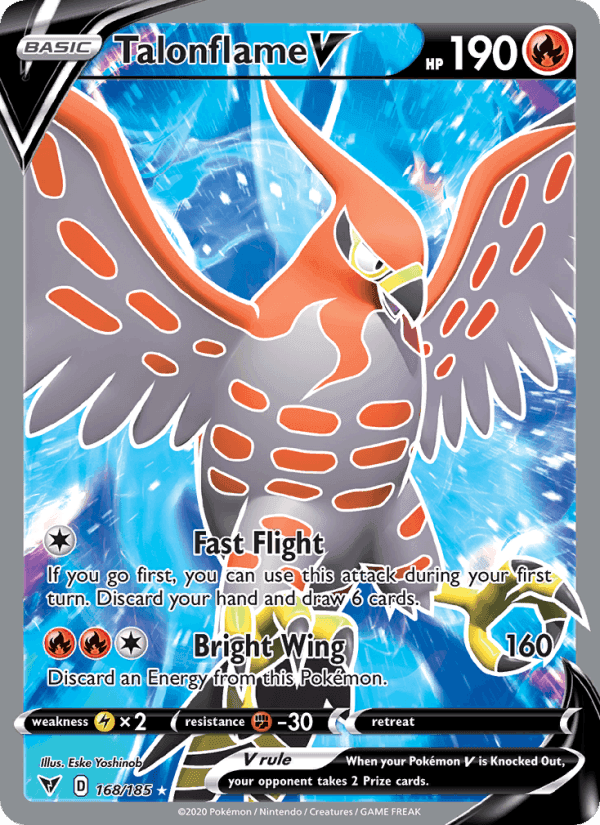Talonflame V, card 168 from Vivid Voltage