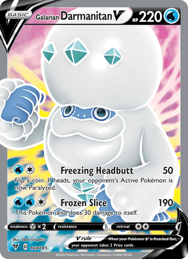 Galarian Darmanitan V, card 169 from Vivid Voltage