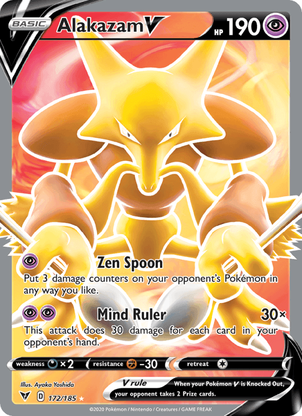 Alakazam V, card 172 from Vivid Voltage