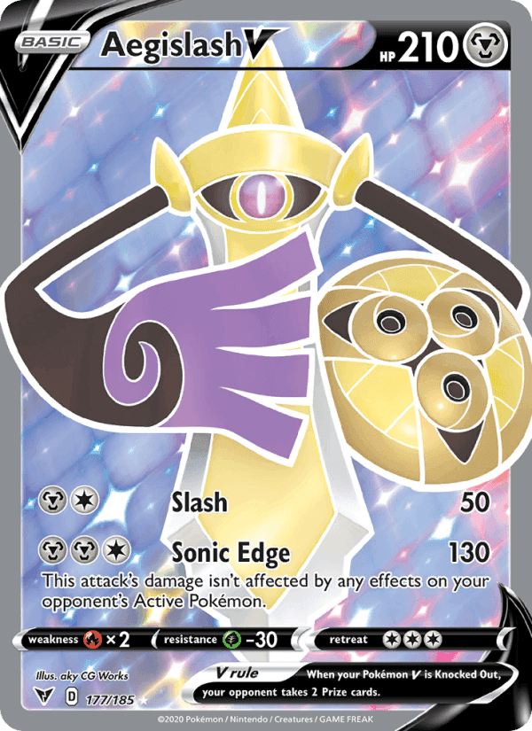Aegislash V, card 177 from Vivid Voltage