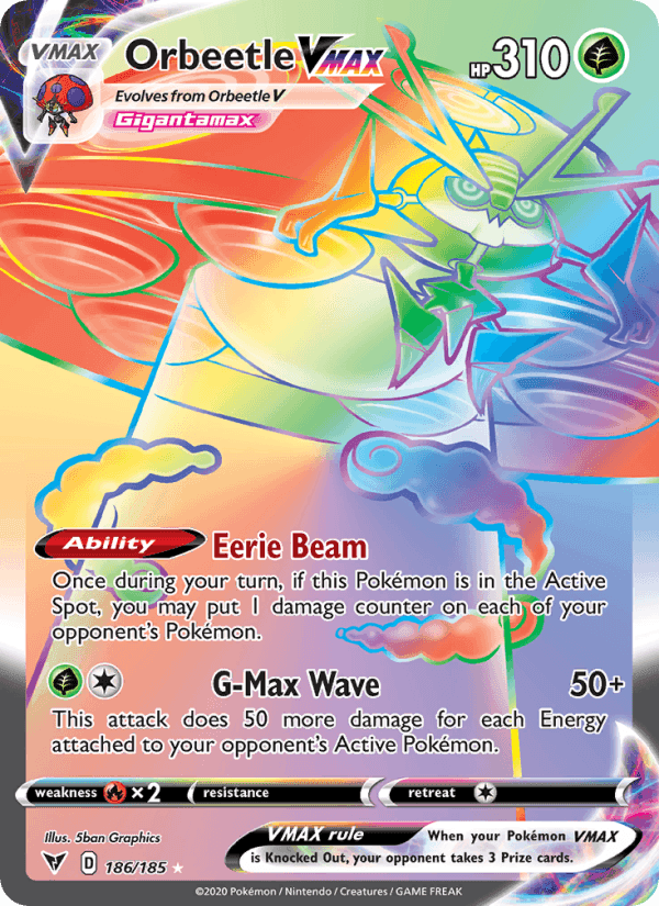 Orbeetle VMAX, card 186 from Vivid Voltage