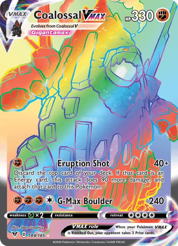 Coalossal VMAX, card 189 from Vivid Voltage