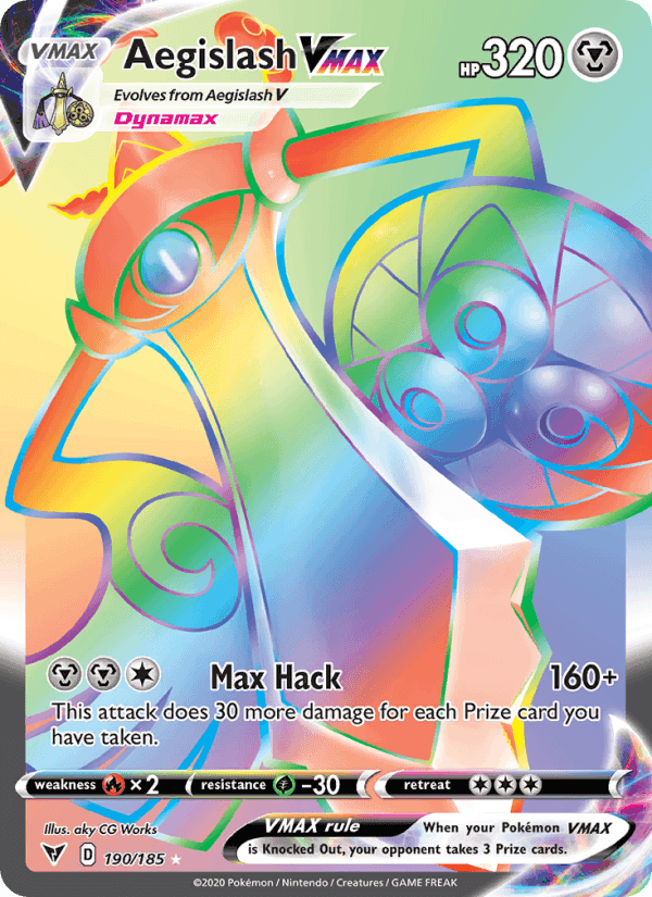 Aegislash VMAX, card 190 from Vivid Voltage
